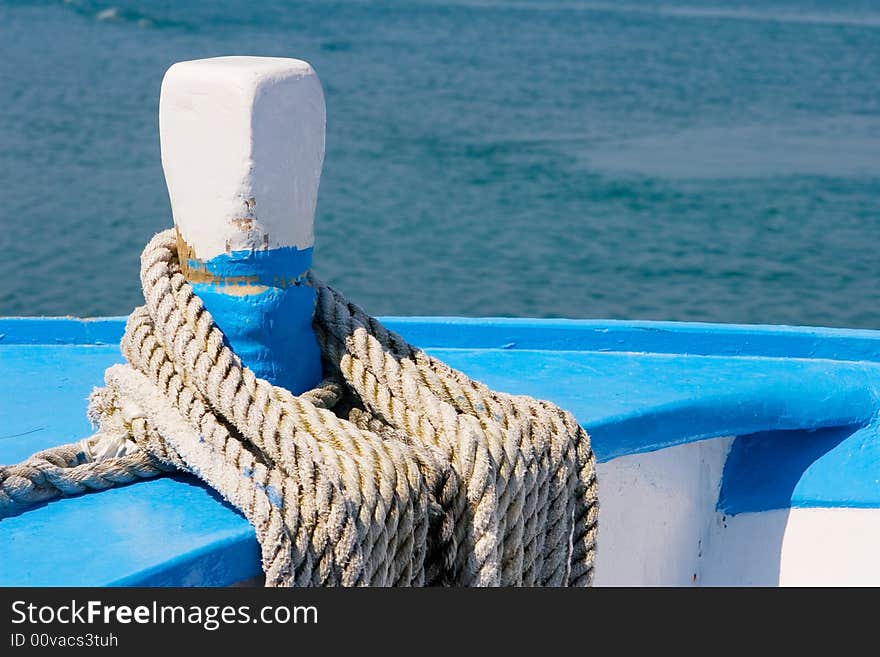 Pole for mooring on a boat