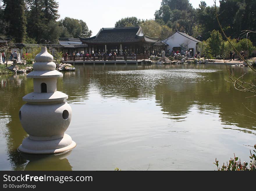 Lake in the middle of a Chinese Garden. Lake in the middle of a Chinese Garden