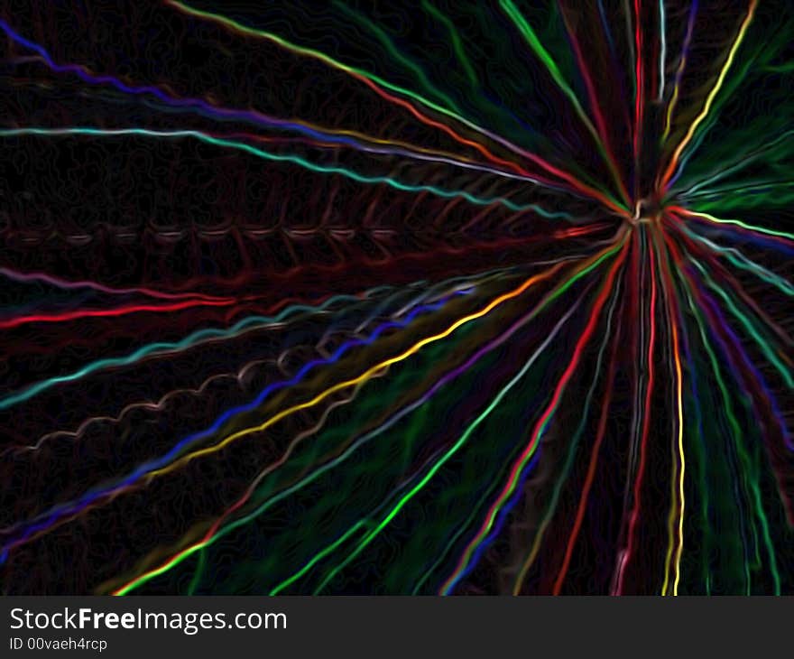 Colored lines on the black and luminous fibre