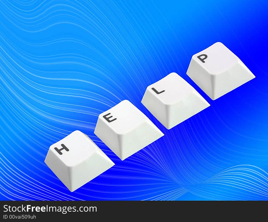 Conceptual image of computer keys spelling help. Conceptual image of computer keys spelling help.