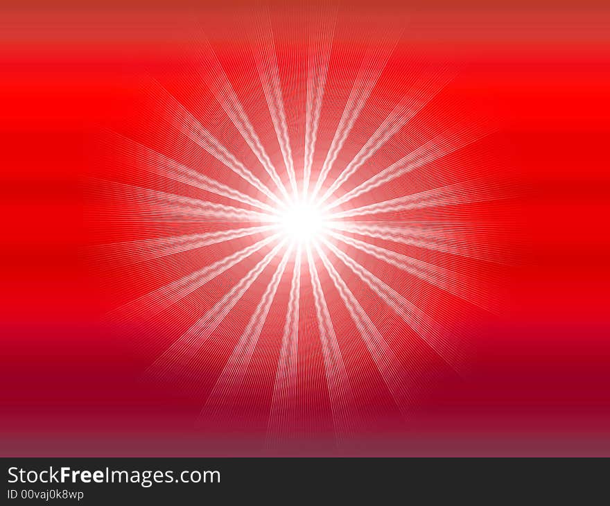 Retro background with white -  and white lined Rays with red background