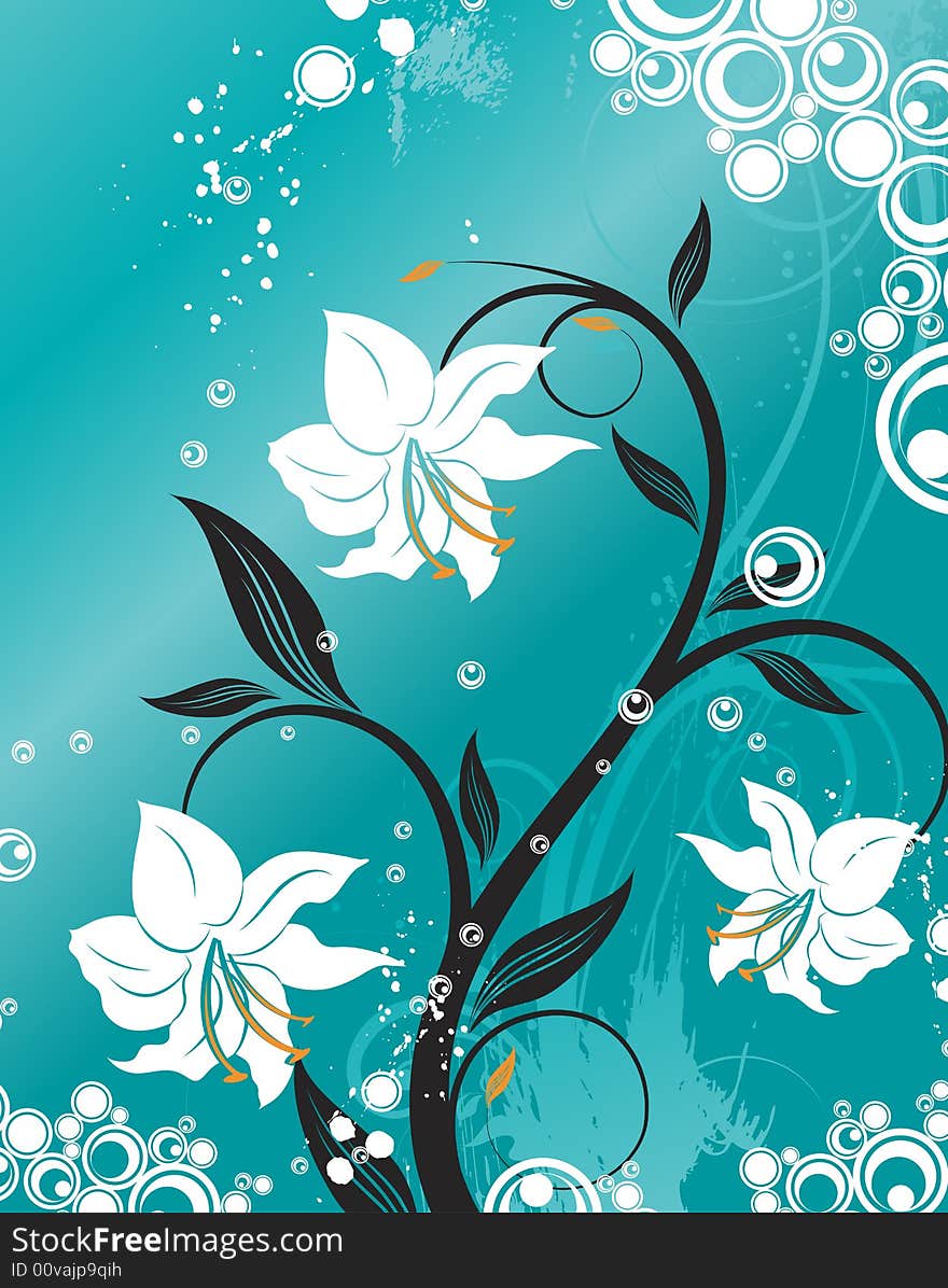 Abstract floral background. A vector format is added. Suits well for a postcard or background. Abstract floral background. A vector format is added. Suits well for a postcard or background