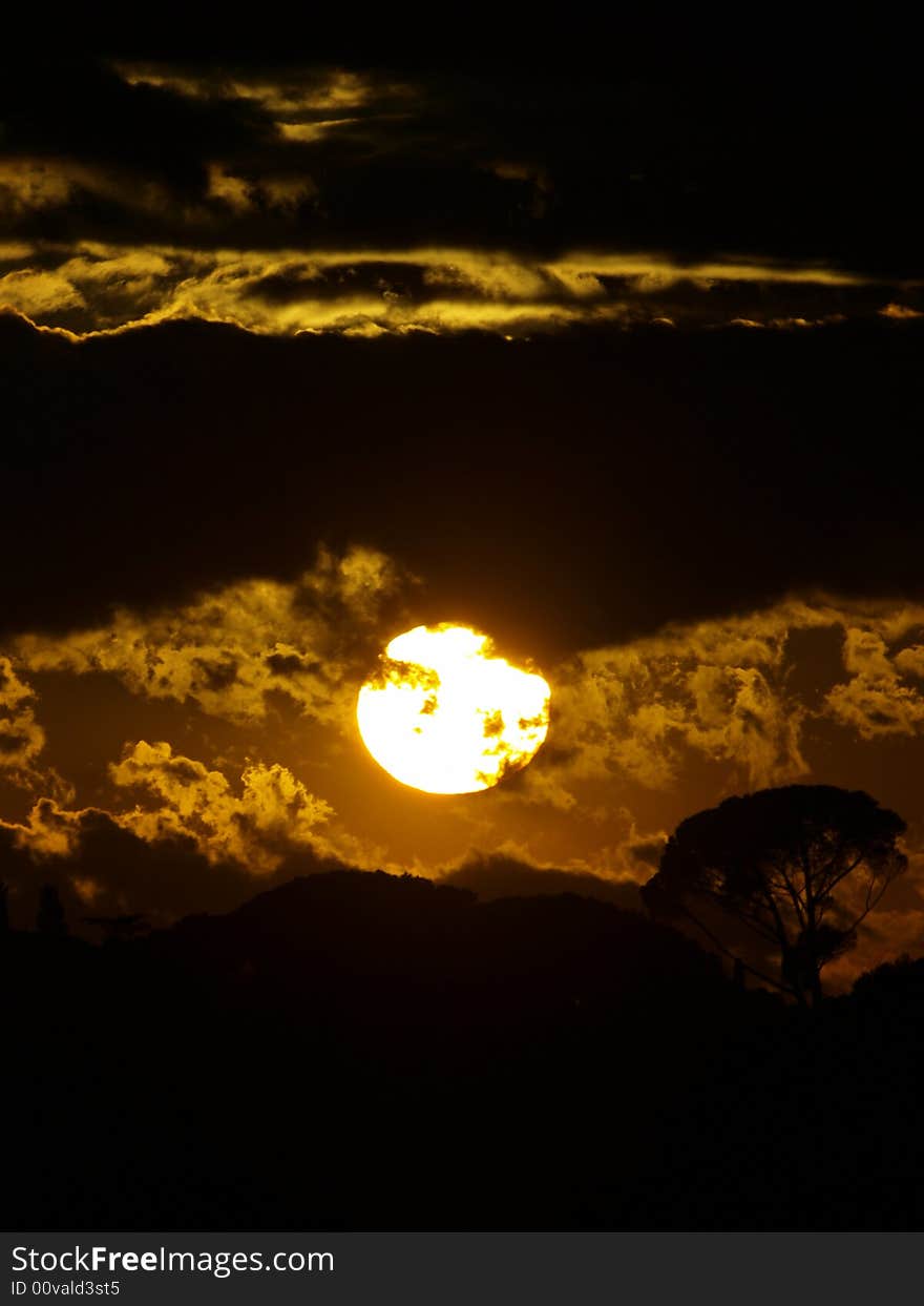 A beautiful sunset in Florence - Italy. A beautiful sunset in Florence - Italy