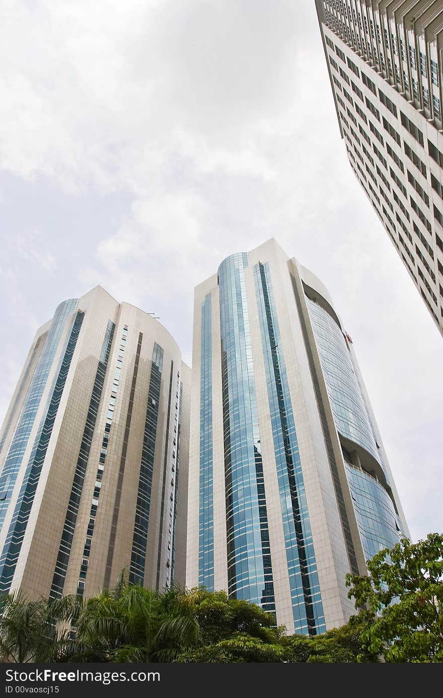 Modern office skyscrapers in kuala lumpur