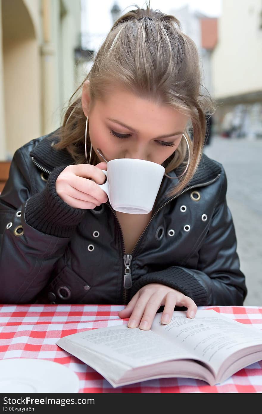 Student In Cafe Street In Old City