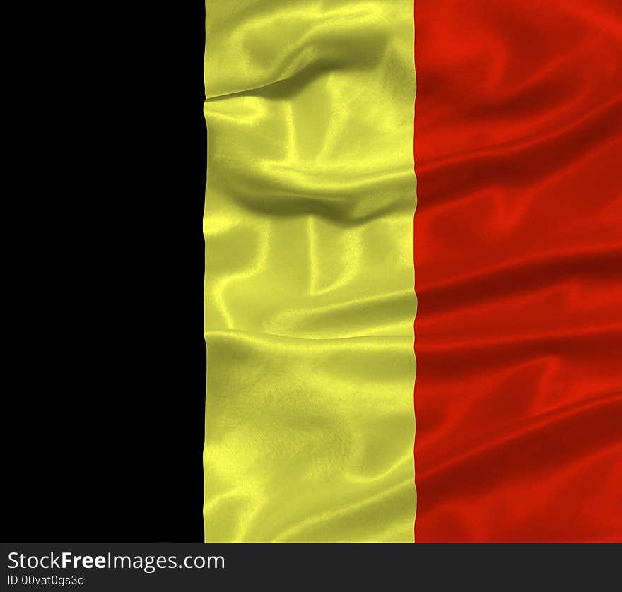 Illustration of waving Belgian Flag close up. Illustration of waving Belgian Flag close up