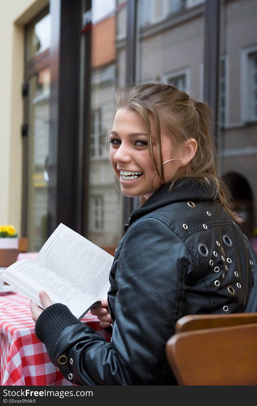 The Student In Cafe Street In Old City