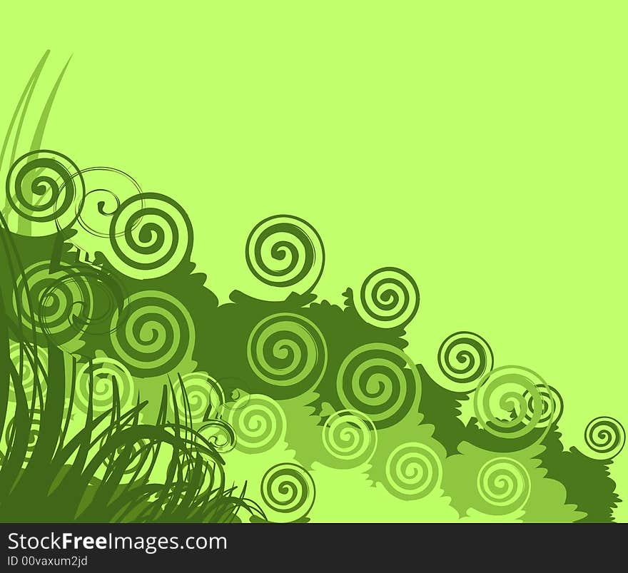 The retro background green, yellow and orange with light green background