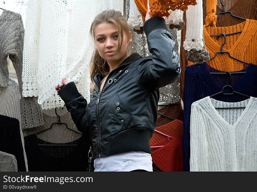 Girl shopping in market