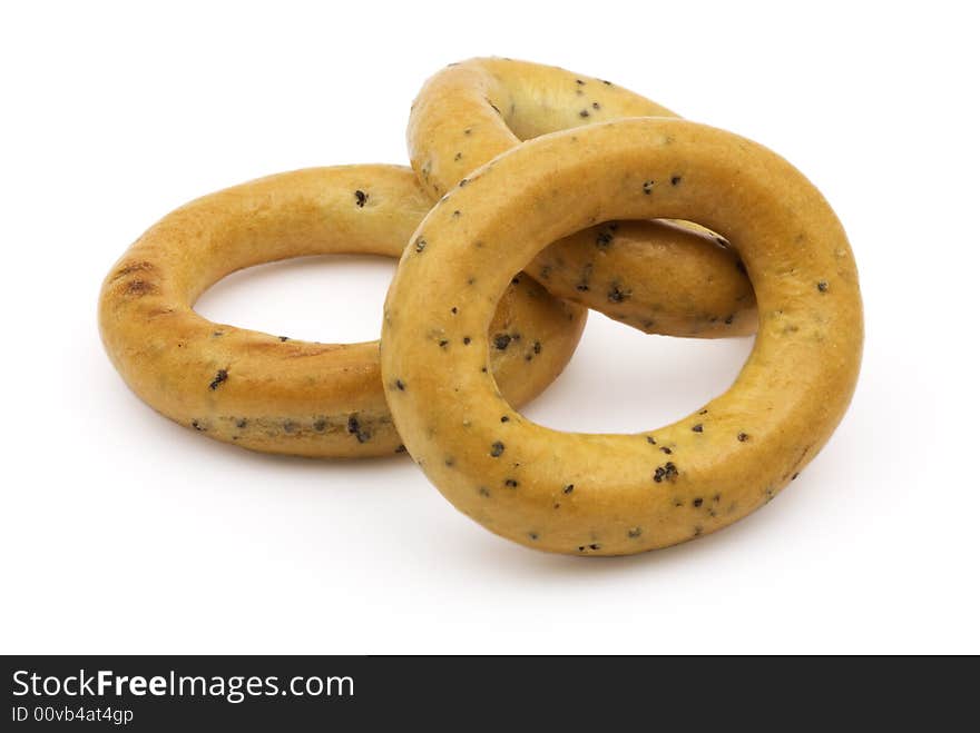 Isolated photo of several fresh russian bagels. Isolated photo of several fresh russian bagels