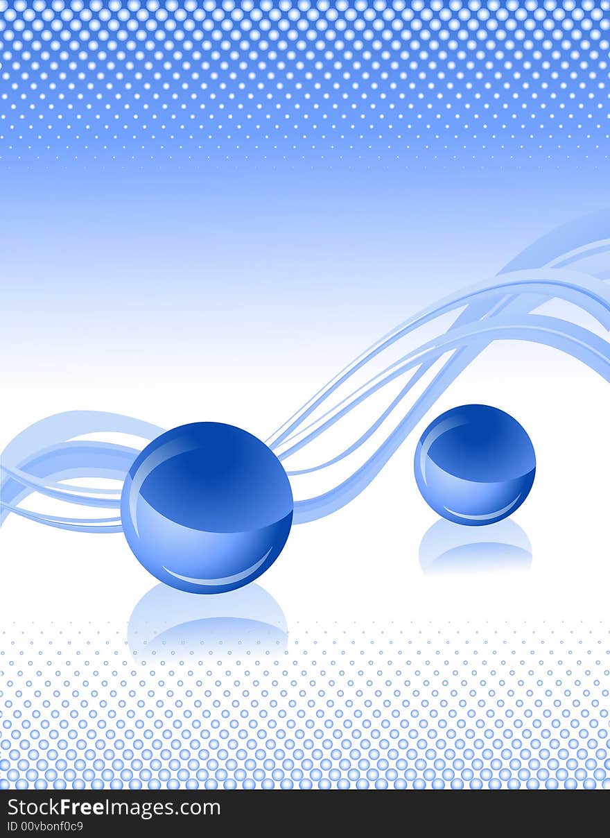 Blue sphere background, vector illustration, AI file included. Blue sphere background, vector illustration, AI file included