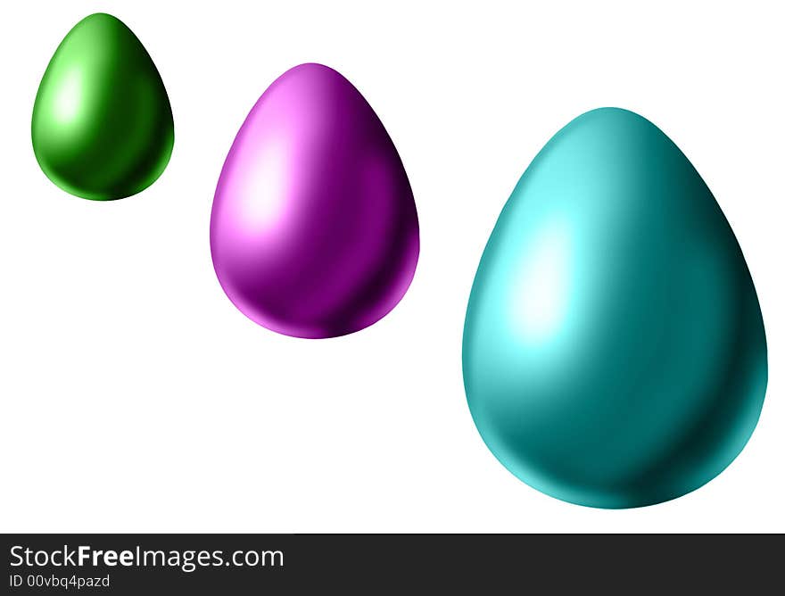 Colorized Easter eggs, different sizes of it