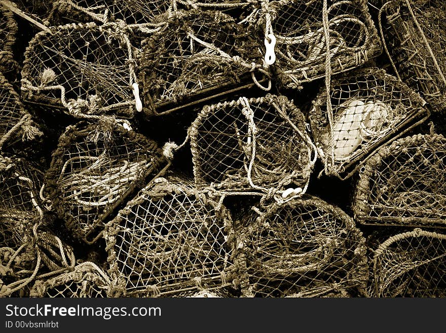 Creels or Lobster Pots used by Fishermen. Creels or Lobster Pots used by Fishermen