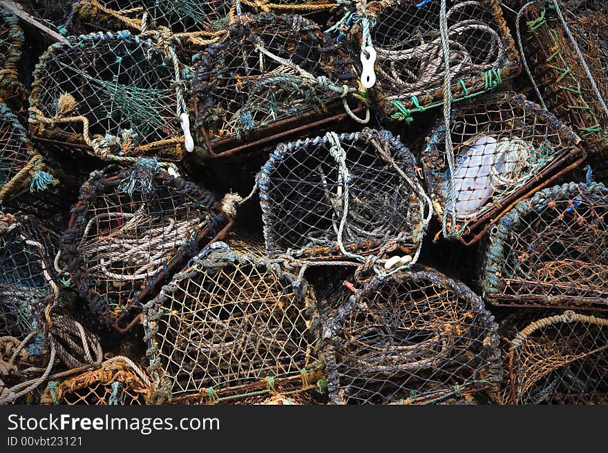 Creels or Lobster Pots used by Fishermen. Creels or Lobster Pots used by Fishermen