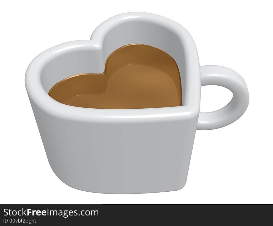 Heart cup and coffee