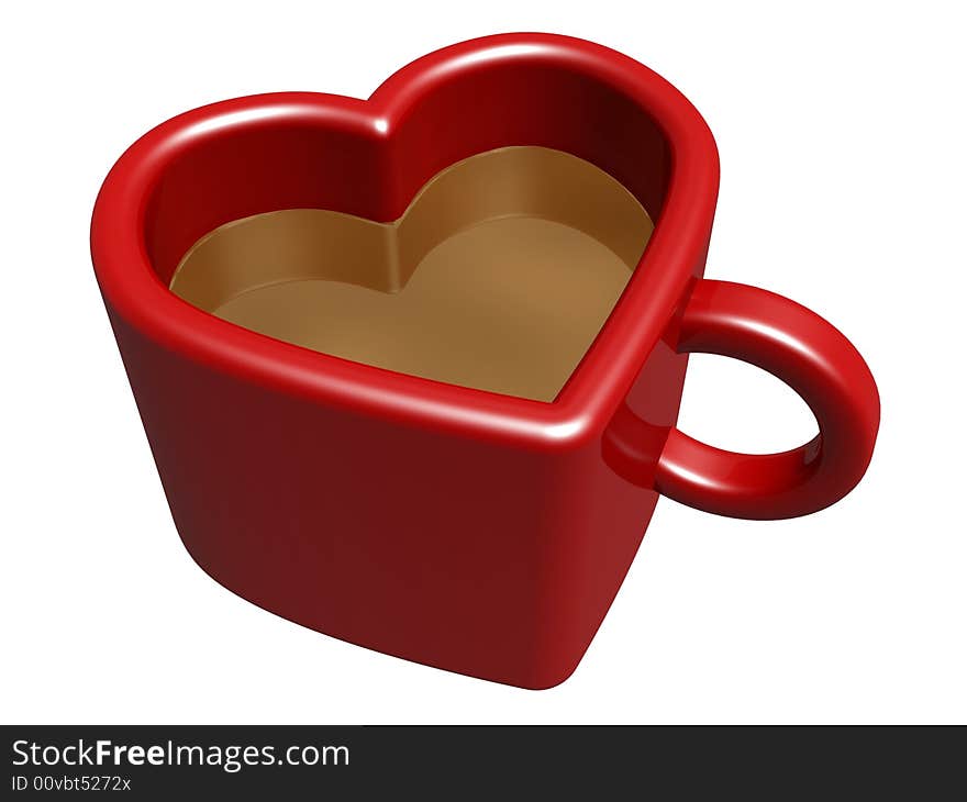 Heart cup and coffee