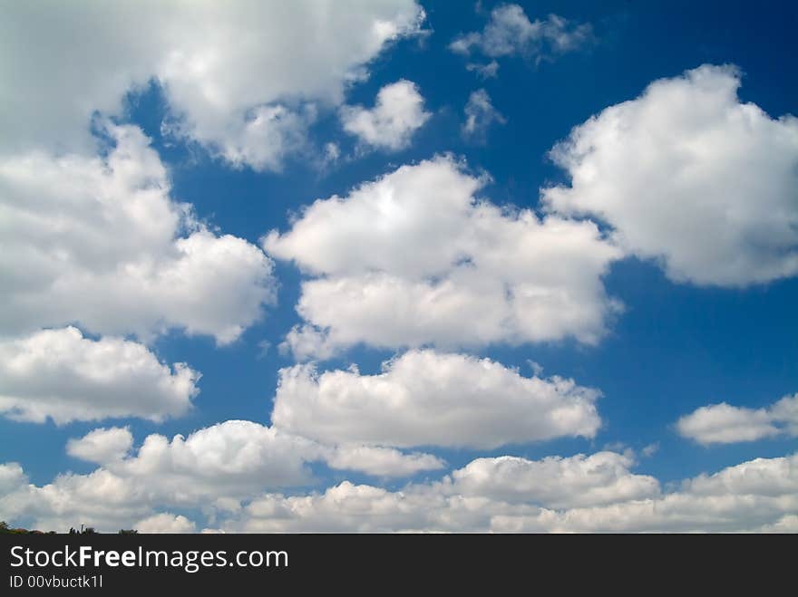 Spring time cloudscape and blue sky