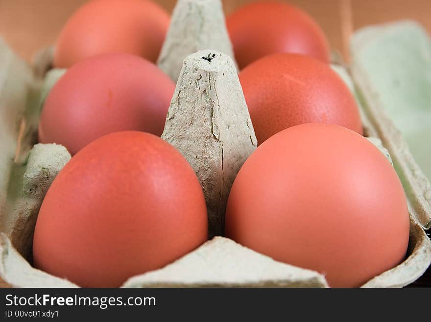 Close-up of a box of eggs