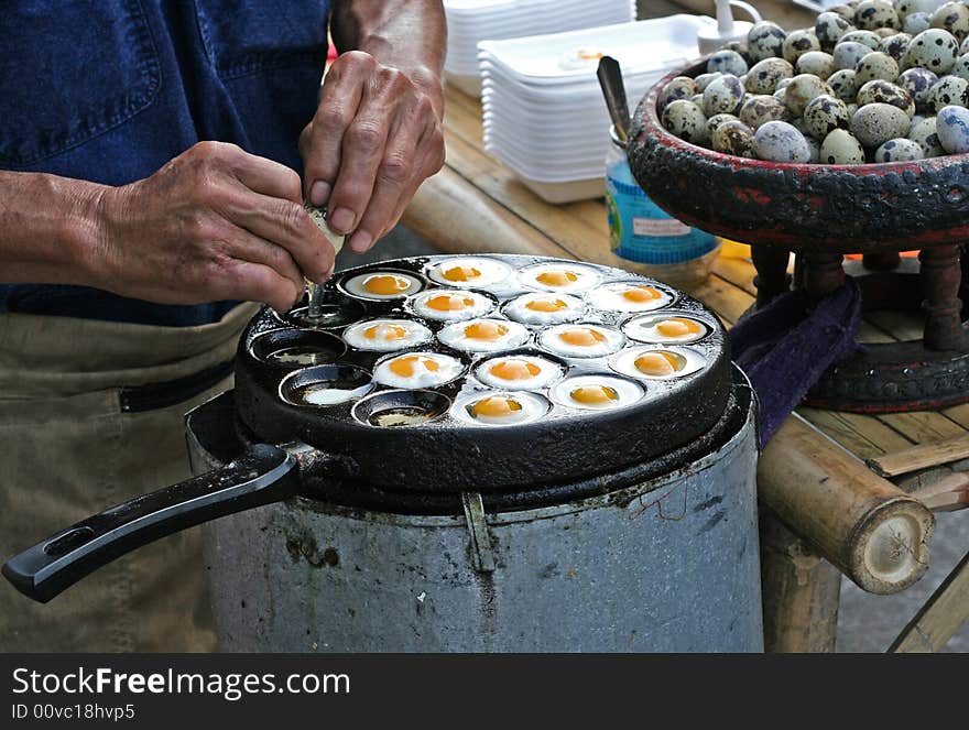 Quail eggs in Thailand asia