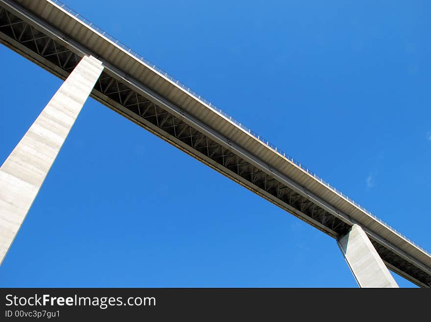 Freeway bridge high overhead, Liguria, Italy. Freeway bridge high overhead, Liguria, Italy