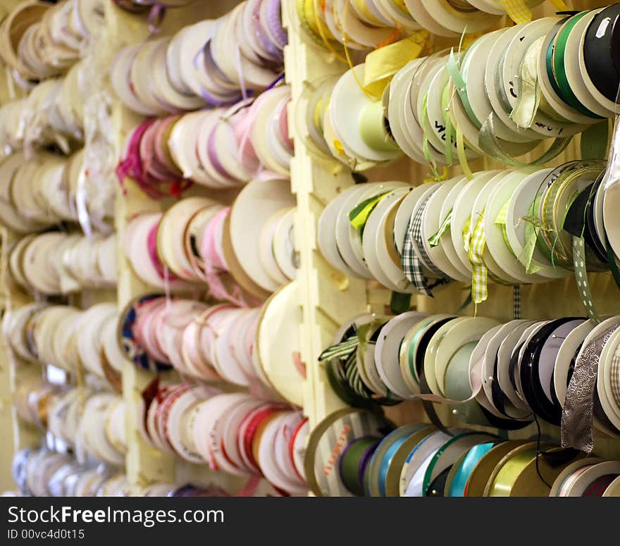 Reels of ribbons