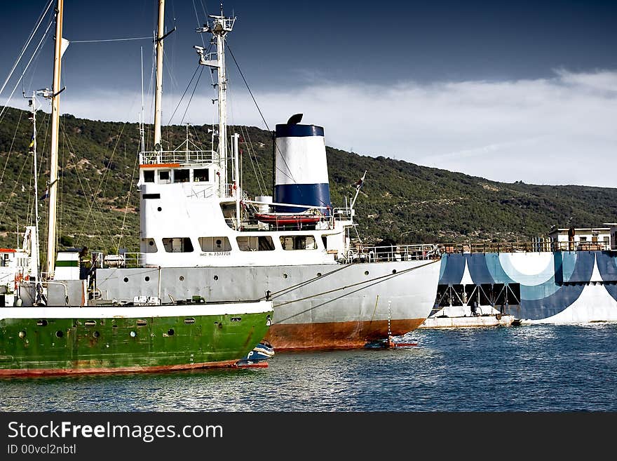 Ships at a port in Croatia