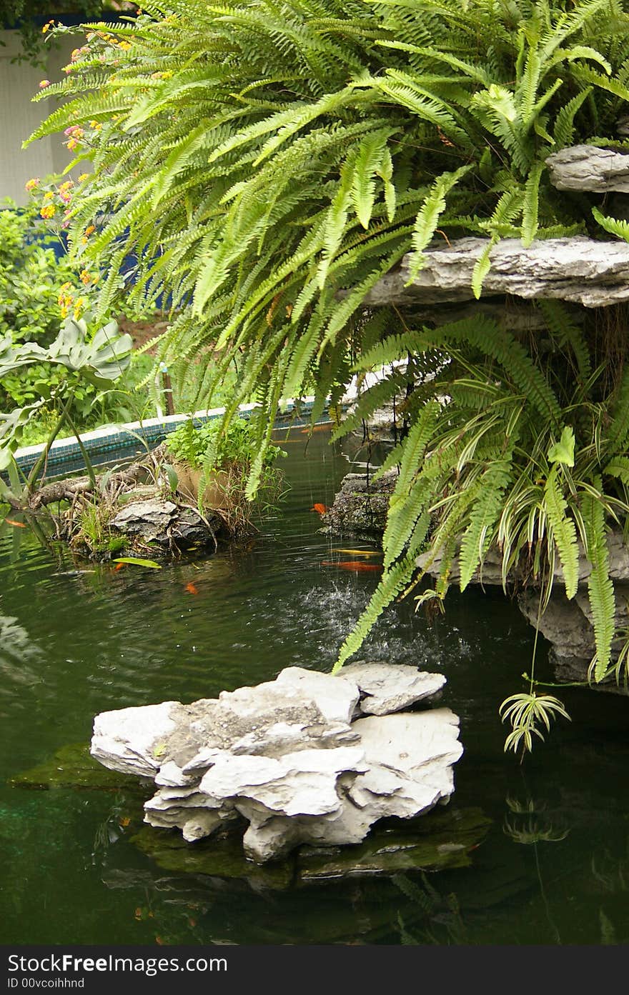 Rockery,corner of gardens,in Chinese park.