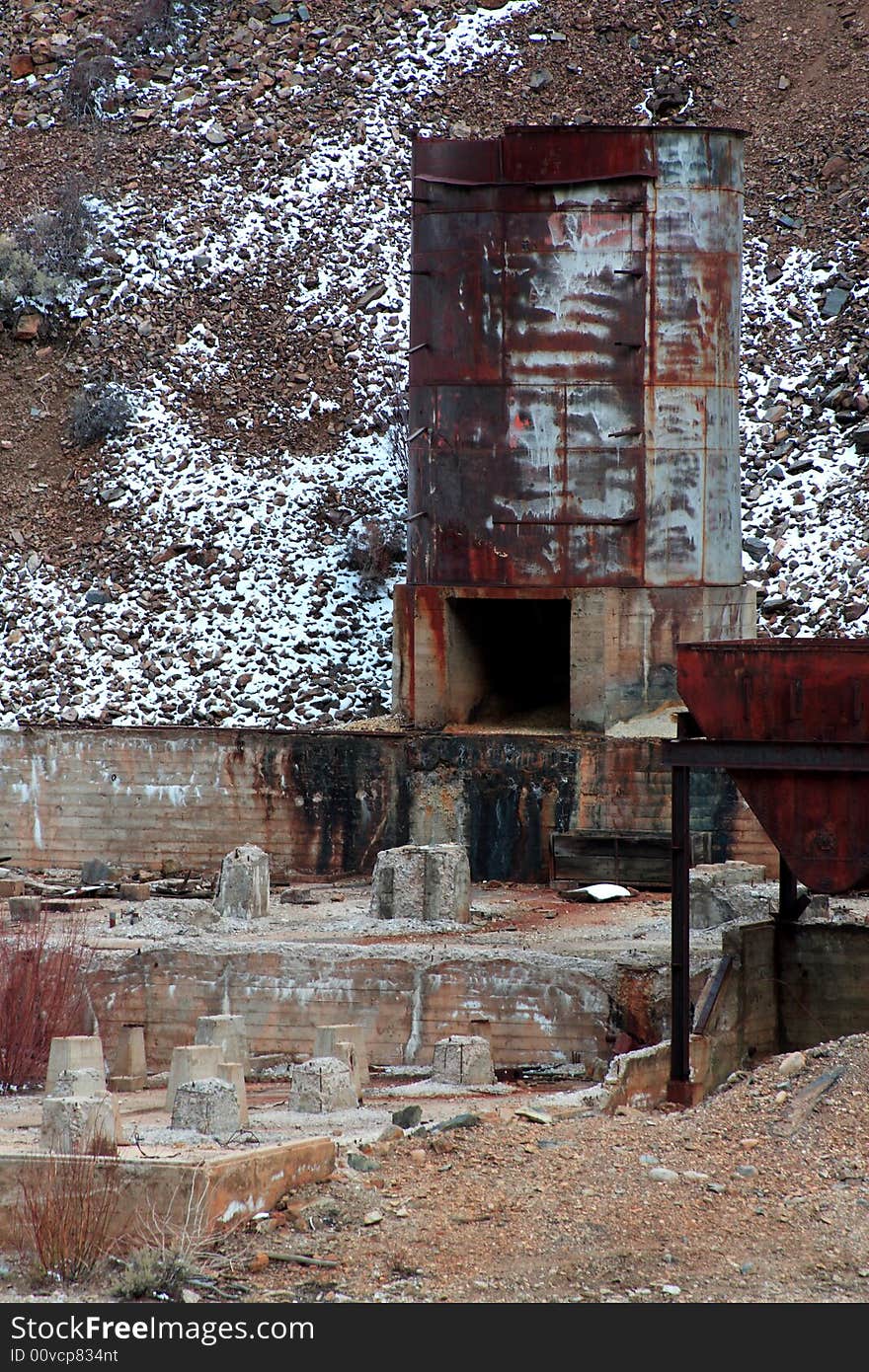 The environmental damage and debris from an abandoned mine in Idaho.