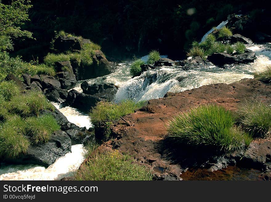 Rapids in Iguazu river Brazil - Foz do Iguazu. Rapids in Iguazu river Brazil - Foz do Iguazu