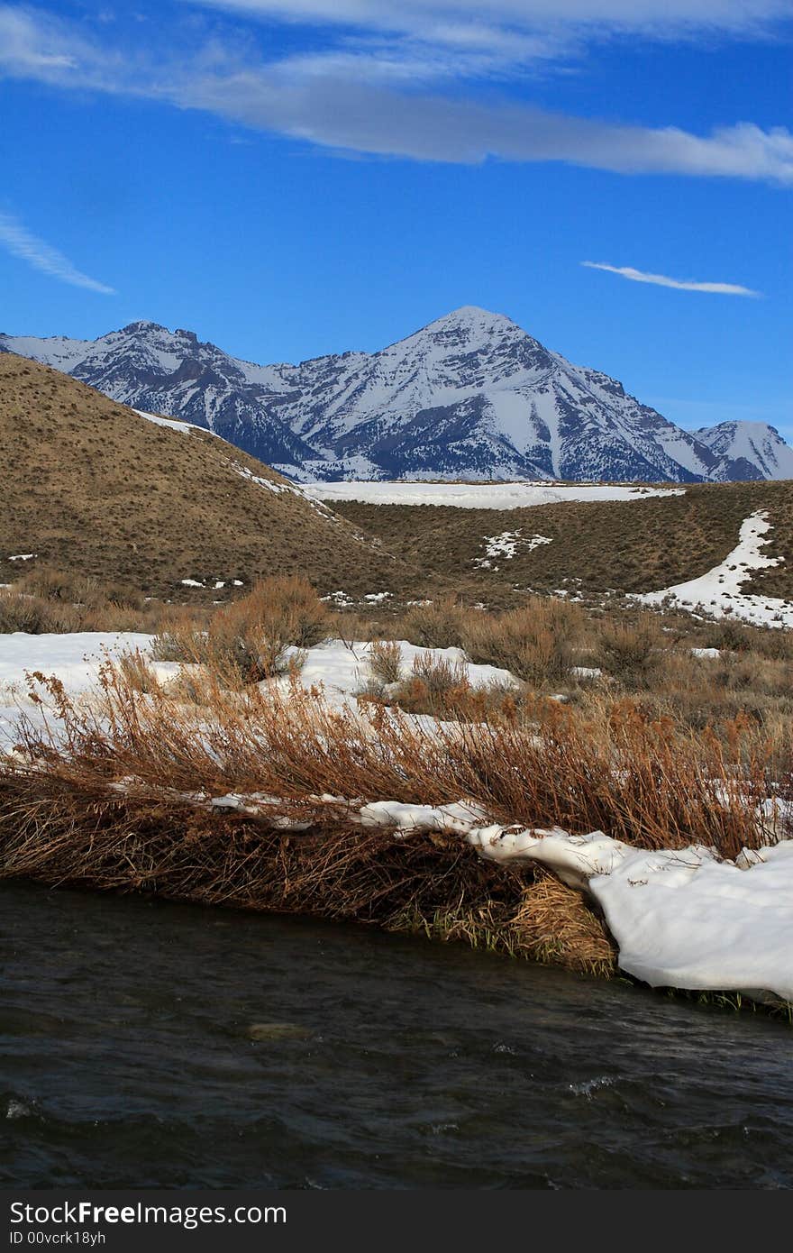 Diamond Peak with Birch Creek in the foreground in Idaho.