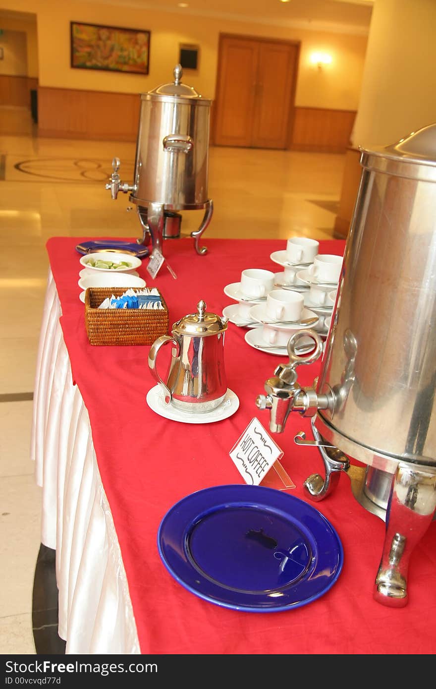 Photograph of coffee break at banquet