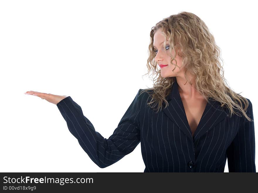 Business woman on white background