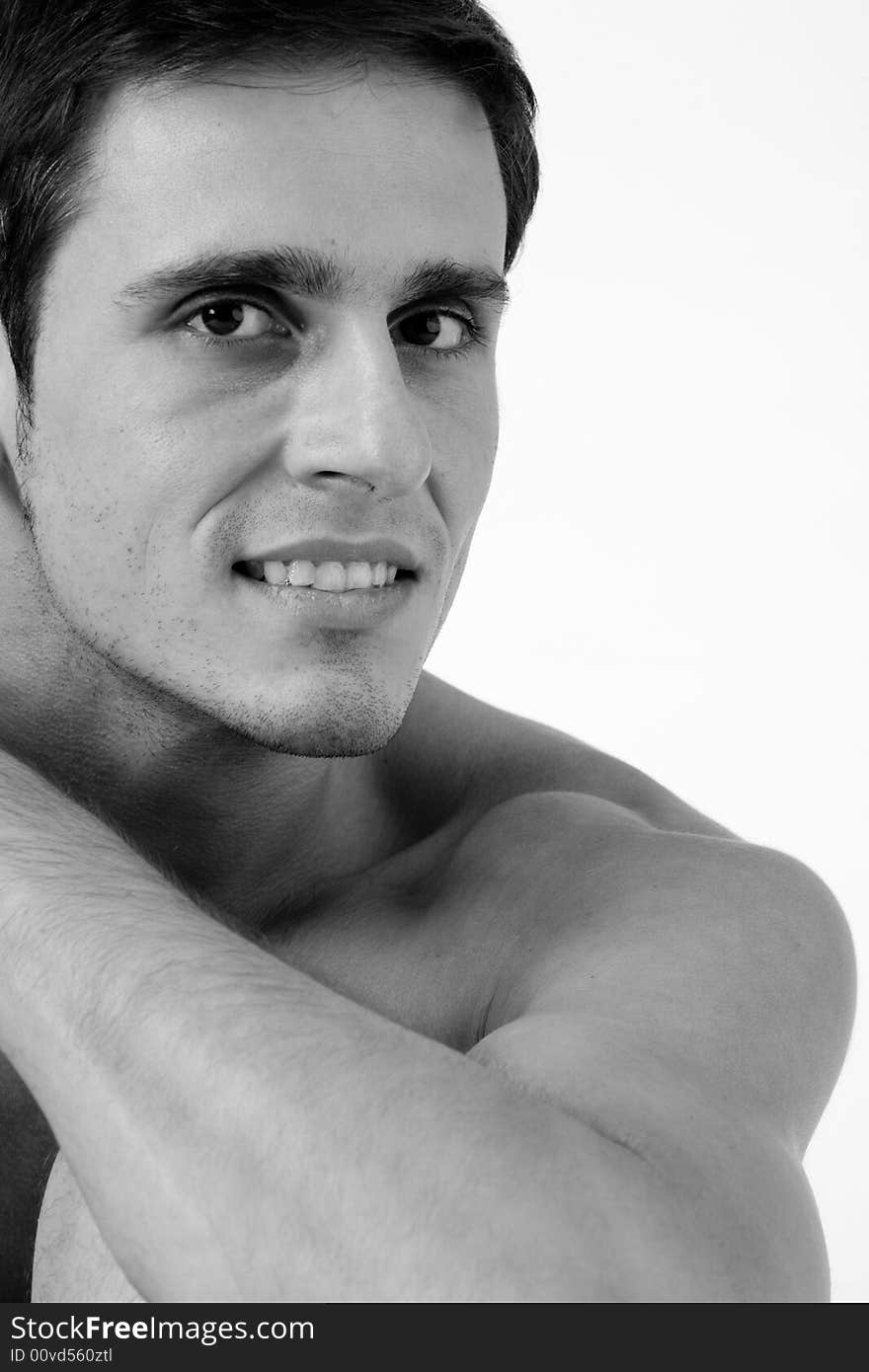 Young man portrait in the studio on a white background. Young man portrait in the studio on a white background