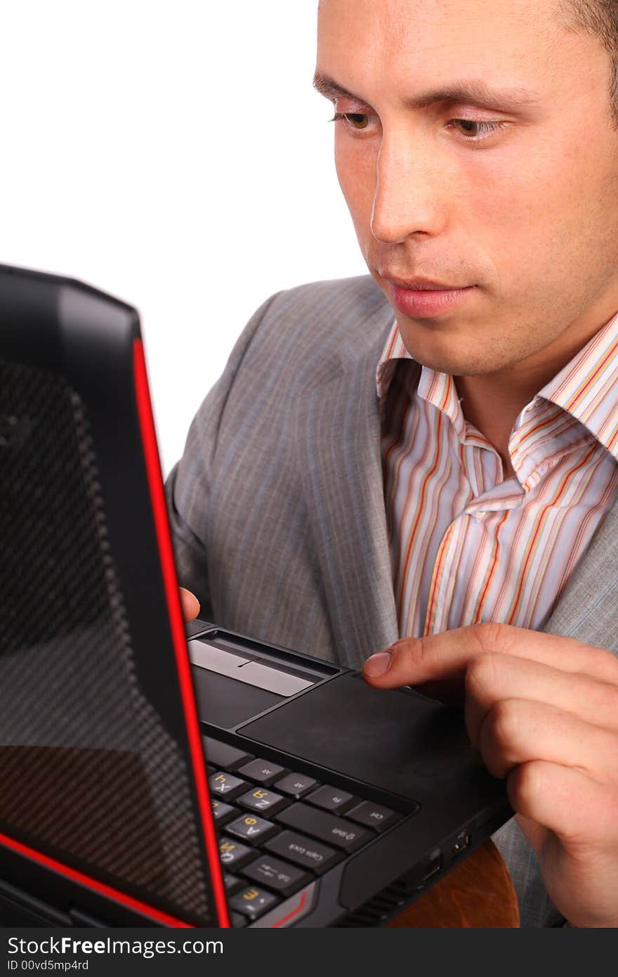 Businessman Working On Notebook