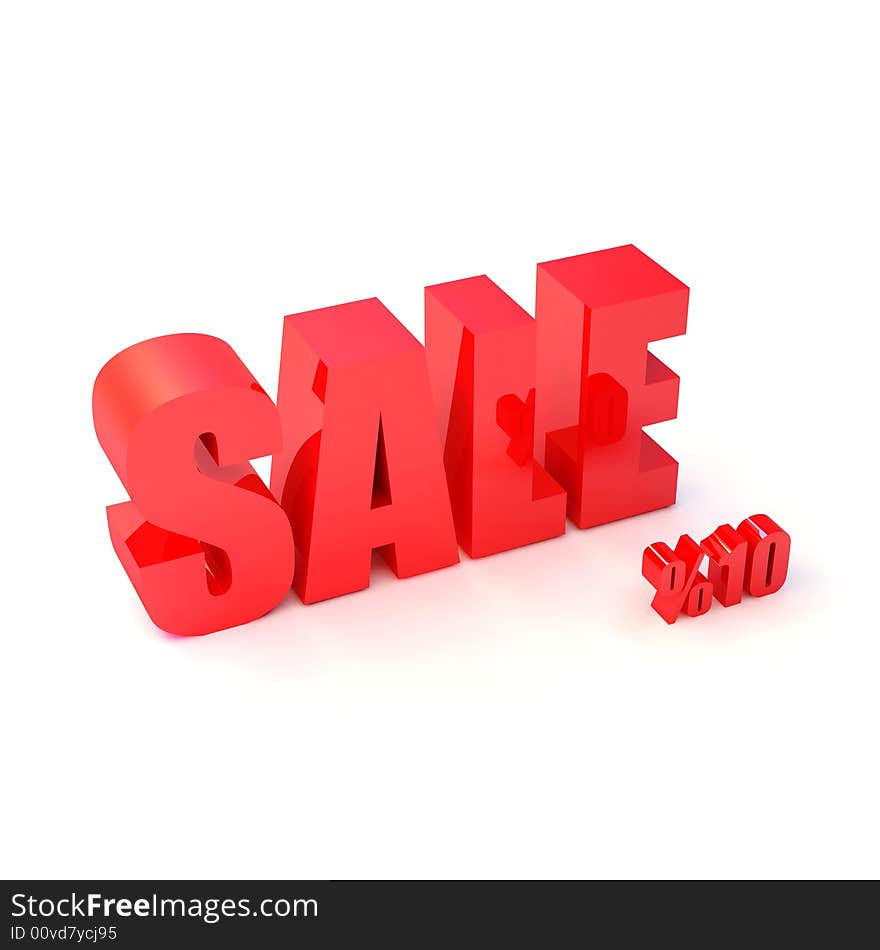 Red SALE sign and symbols of percent