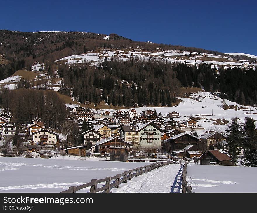 Alps village in winter