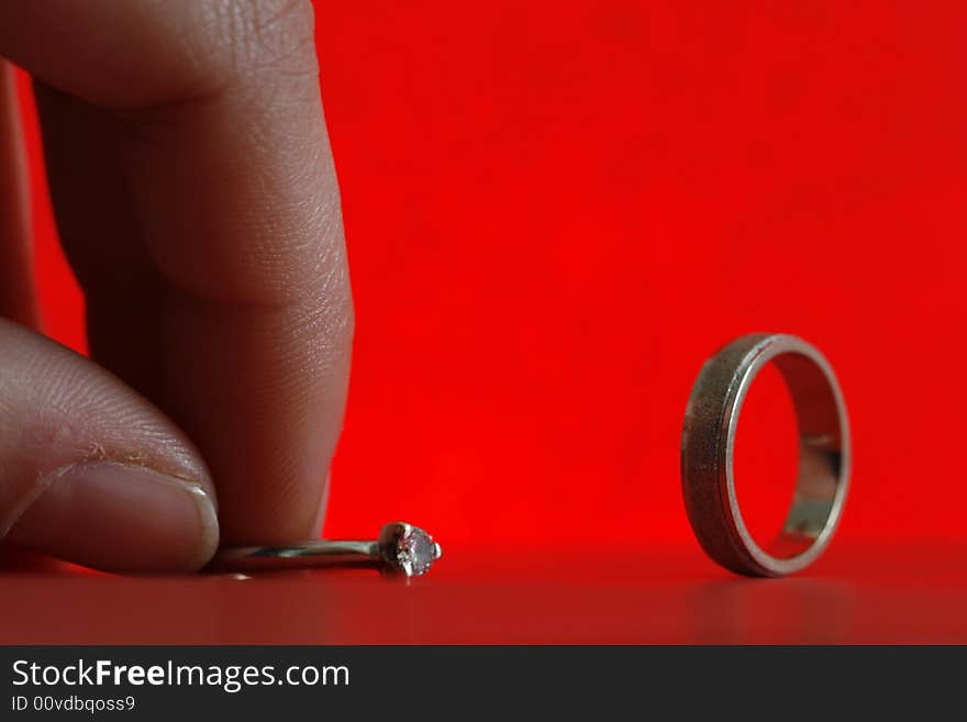 A simple red  background-texture taken with wedding ring