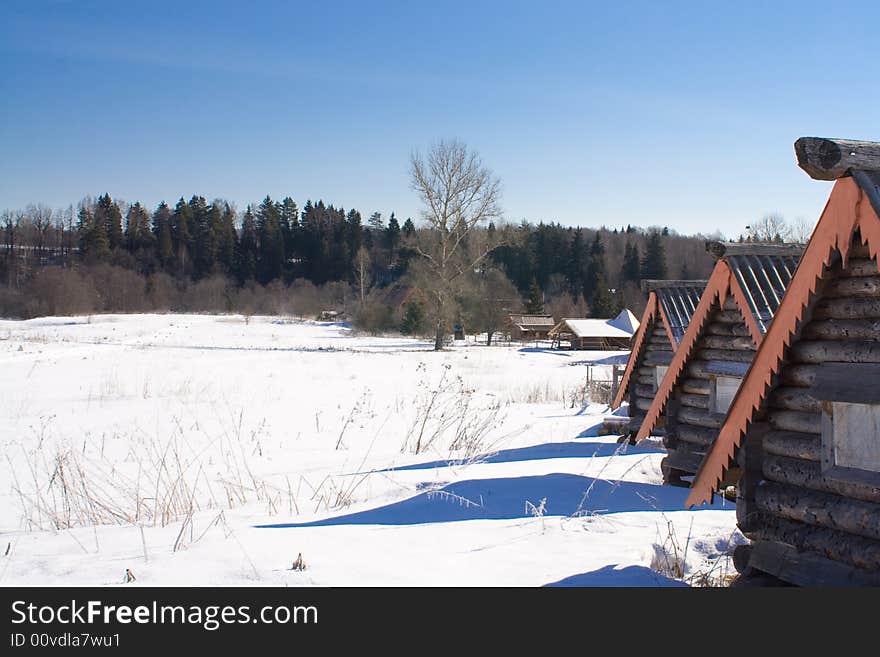 Sunny winter day in the countryside