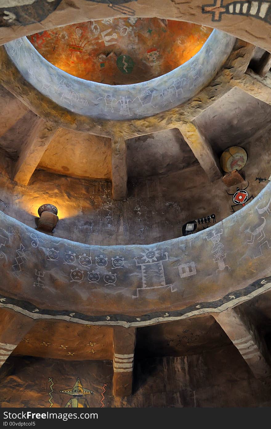 The interior of an Indian watch tower, Grand Canyon, Arizona