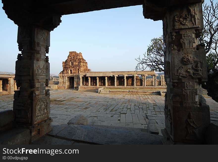 Old temple in hampi karnataka india.