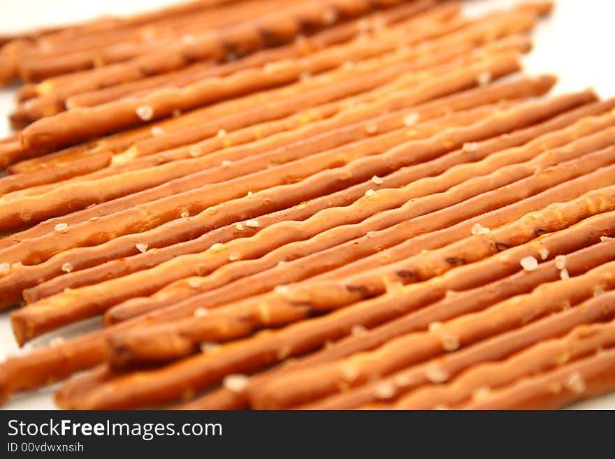 Saltsticks on a white background. Saltsticks on a white background