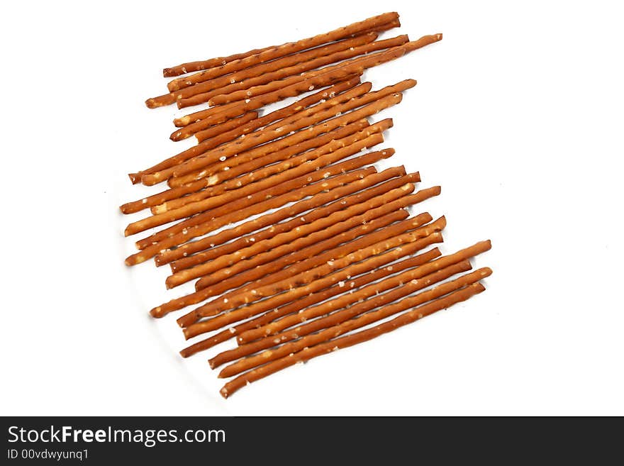 Saltsticks on a white background