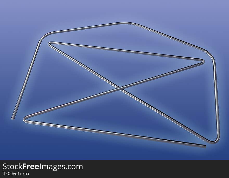 3d computer graphics - wire model of a letter representing email message. 3d computer graphics - wire model of a letter representing email message