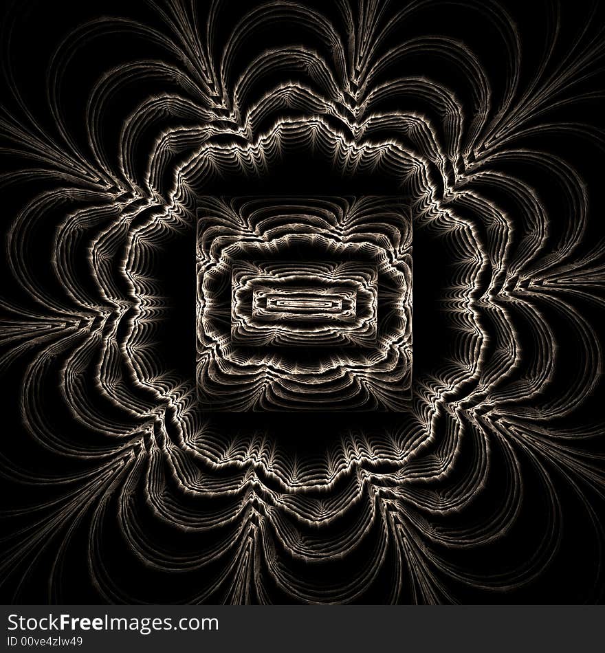 Abstract fractal image resembling a gothic carving