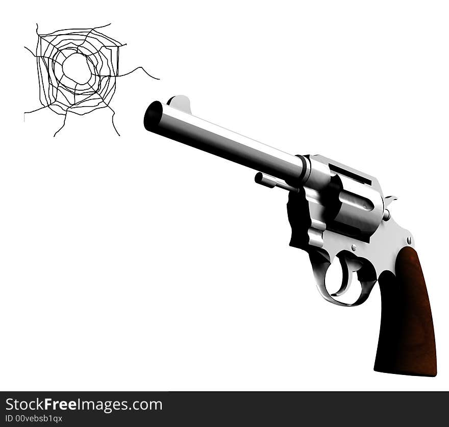 Gun With Bullet Hole