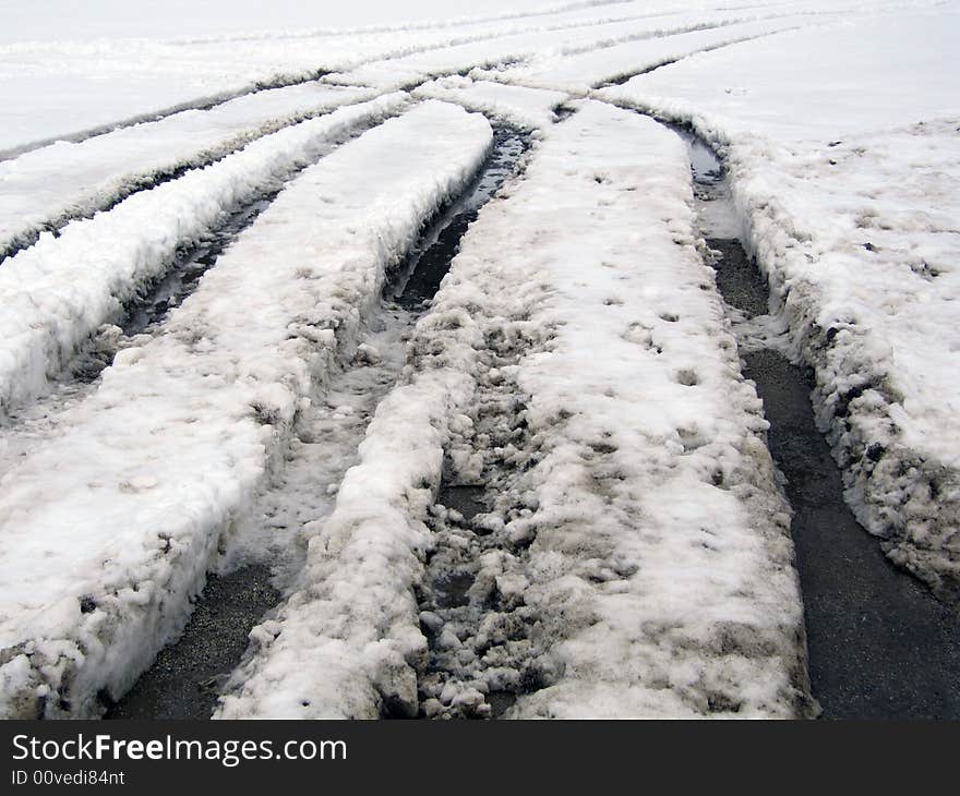 A street covered with snow