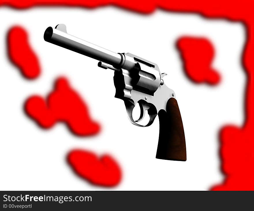 An image of a gun and some blood. It would be a good concept image for criminality and violence. An image of a gun and some blood. It would be a good concept image for criminality and violence.