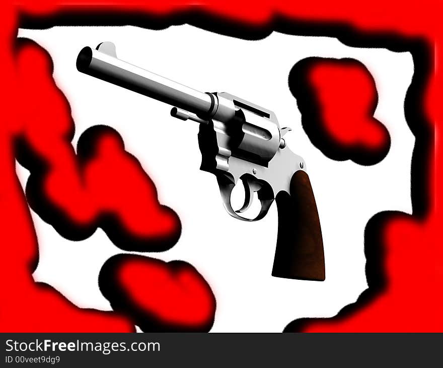 An image of a gun and some blood. It would be a good concept image for criminality and violence. An image of a gun and some blood. It would be a good concept image for criminality and violence.