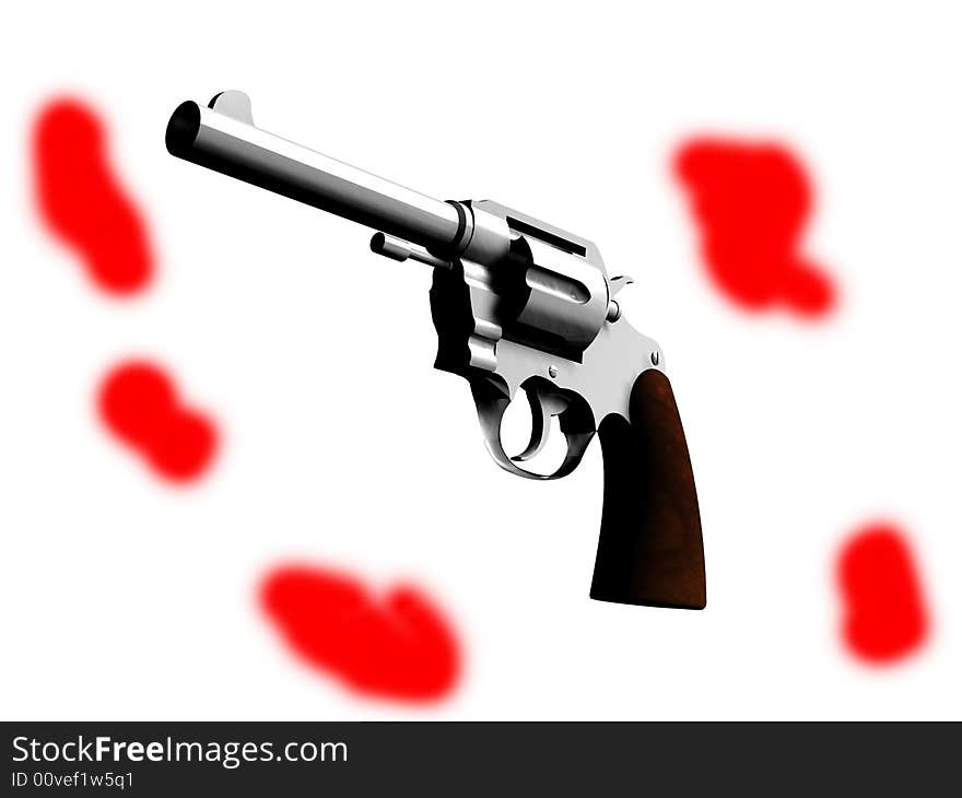 An image of a gun and some blood. It would be a good concept image for criminality and violence. An image of a gun and some blood. It would be a good concept image for criminality and violence.