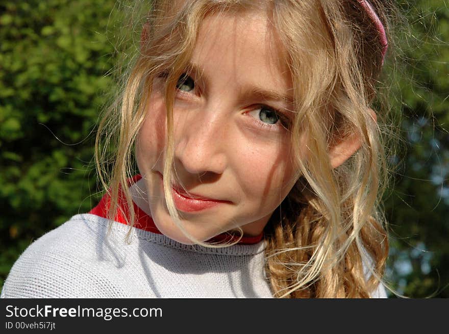 Close-up portrait of pretty young girl